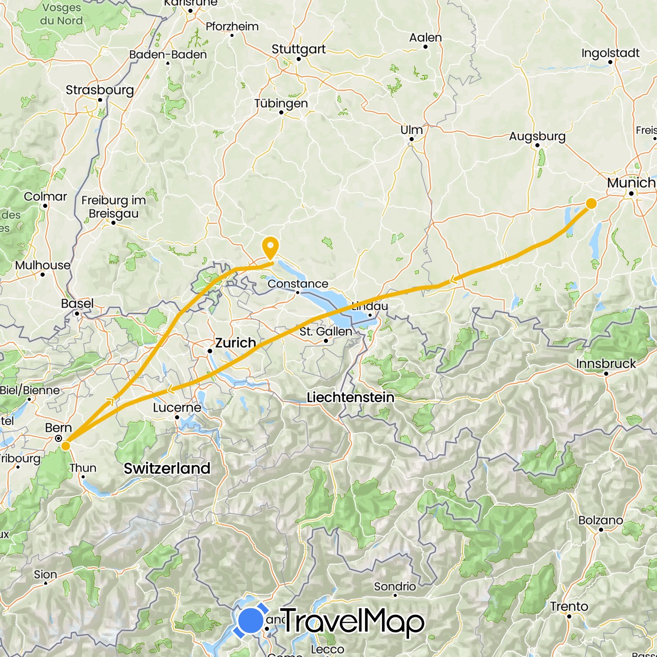 TravelMap itinerary: elektra trainer