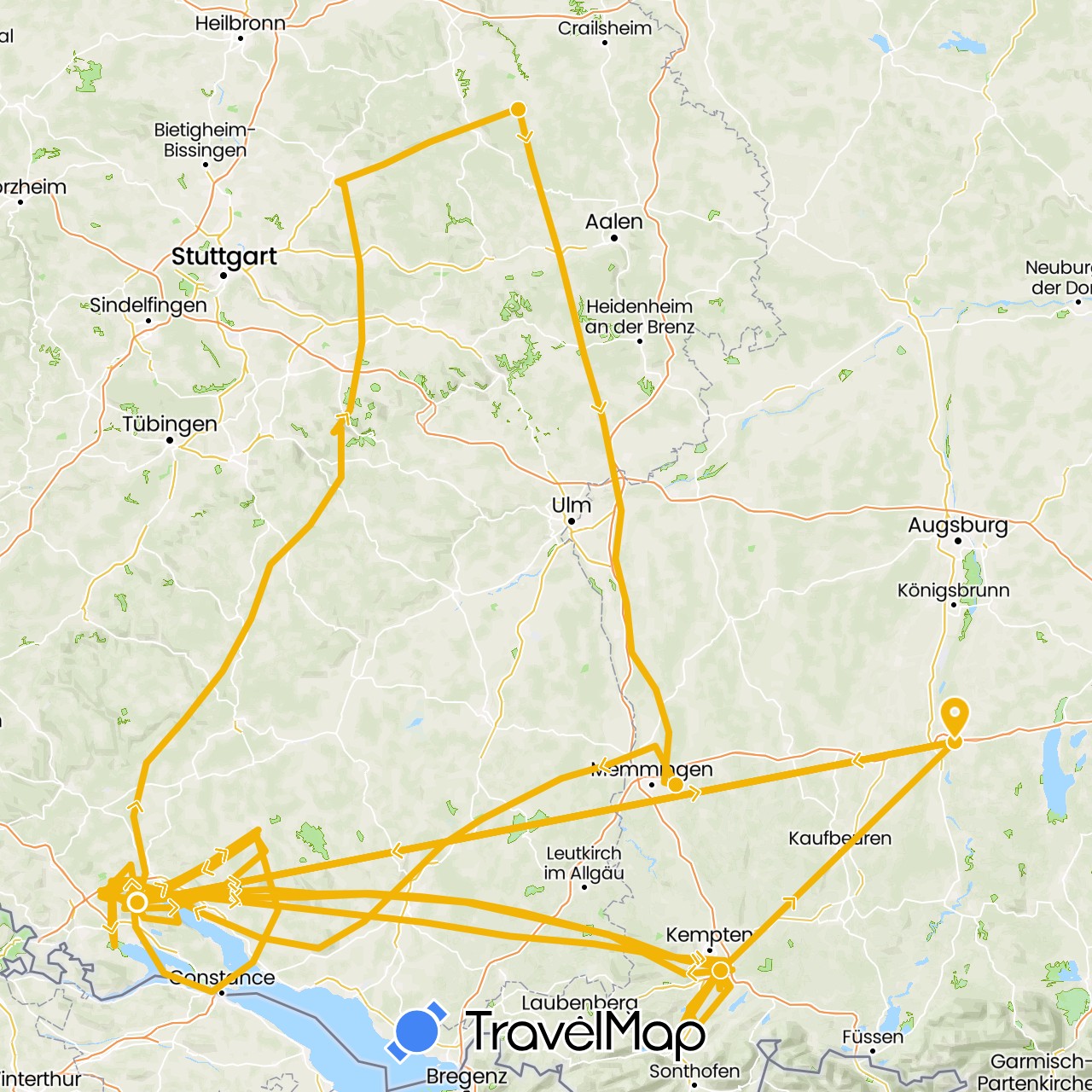TravelMap itinerary: elektra trainer